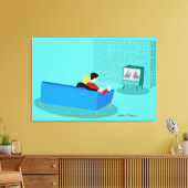Retro Gay Couple Stretched Canvas Afdrukken (Insitu (Woonkamer))