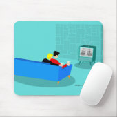 Retro Gay Couple TV Mousepad bekijken Muismat (Met muis)