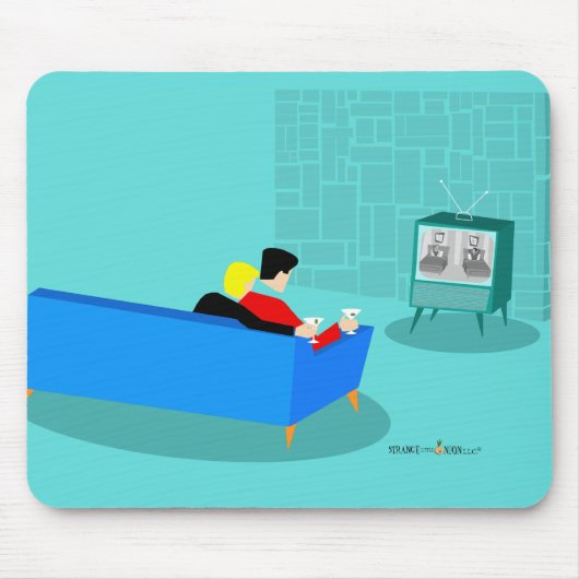 Retro Gay Couple TV Mousepad bekijken Muismat (Voorkant)