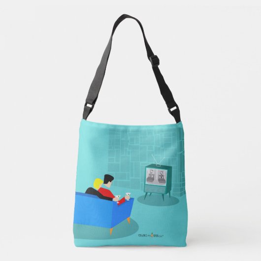 Retro Gay Couple TV-Tas bekijken Crossbody Tas (Achterkant)