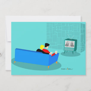 Retro Gay Couple TV-uitnodiging bekijken Kaart
