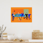 Retro Gay Party Poster (met hond) (Keuken)