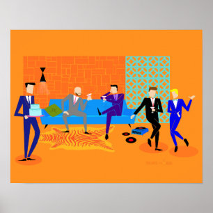 Retro Gay Party-Poster Poster