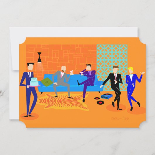  Retro Gay Party Uitnodigingen (Voorkant)