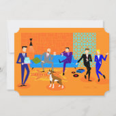 Retro Gay Party-uitnodigingen (met hond) Kaart (Voorkant)