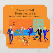 Retro Gay Party-uitnodigingen (met hond) Kaart (Voorkant / Achterkant)