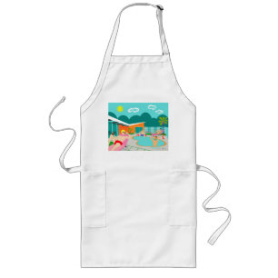 Retro Gay Pool Party Apron Lang Schort