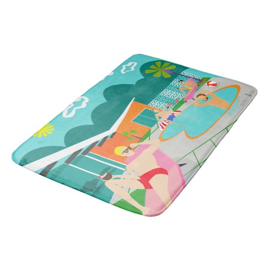 Retro Gay Pool Party Bath Mat (Gekanteld)