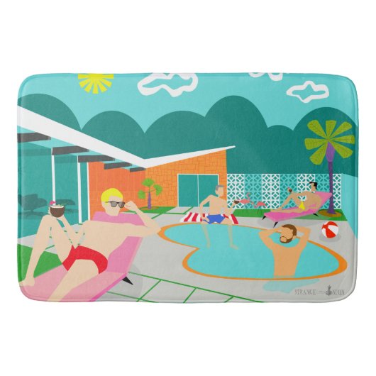 Retro Gay Pool Party Bath Mat (Voorkant)