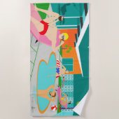 Retro Gay Pool Party Beach Towel Strandlaken (Voorkant)