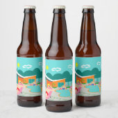 Retro Gay Pool Party Bier Fles Label Bier Etiket (Flessen)