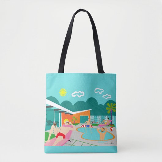 Retro Gay Pool Party Canvas tas (Voorkant)