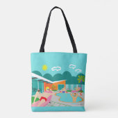 Retro Gay Pool Party Canvas tas (Achterkant)
