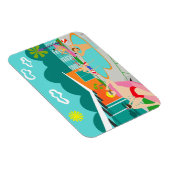 Retro Gay Pool Party Flexibele Magneet (Rechterzijde)