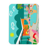 Retro Gay Pool Party Flexibele Magneet (Verticaal)