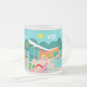 Retro Gay Pool Party Frosted Glass Mok (Voorkant rechts)