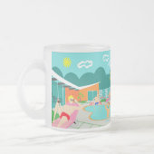 Retro Gay Pool Party Frosted Glass Mok (Links)
