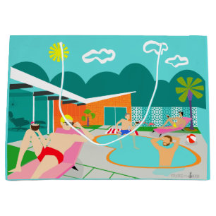 Retro Gay Pool Party Gift Bag Large Cadeautasje