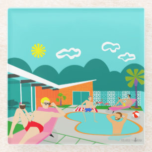 Retro Gay Pool Party Glass Onderzetter