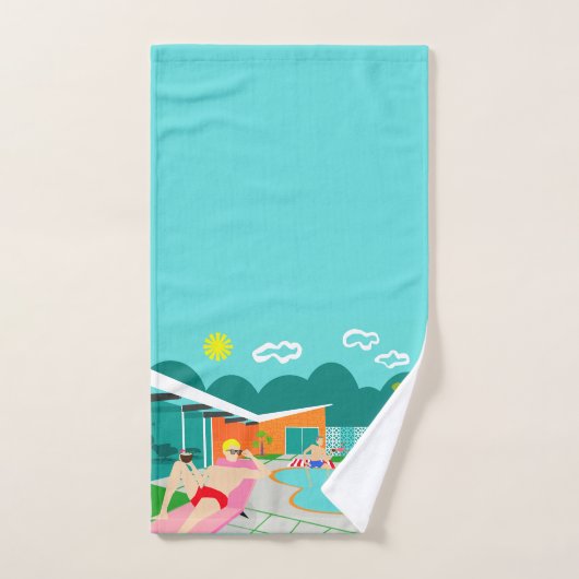 Retro Gay Pool Party-handdoekset Bad Handdoek (Handdoek)
