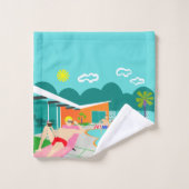 Retro Gay Pool Party-handdoekset Bad Handdoek (Wasdoekje)
