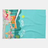 Retro Gay Pool Party Kitchen Towel Theedoek (Horizontaal)