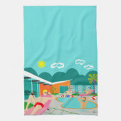 Retro Gay Pool Party Kitchen Towel Theedoek (Verticaal)