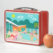 Retro Gay Pool Party Metal Lunch Box (In situ)