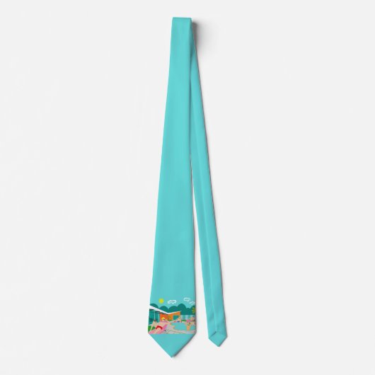 Retro Gay Pool Party Necktie Stropdas (Voorkant)