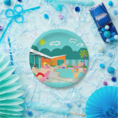 Retro Gay Pool Party Paper Bord (Feest)