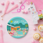 Retro Gay Pool Party Paper Bord (Feest)