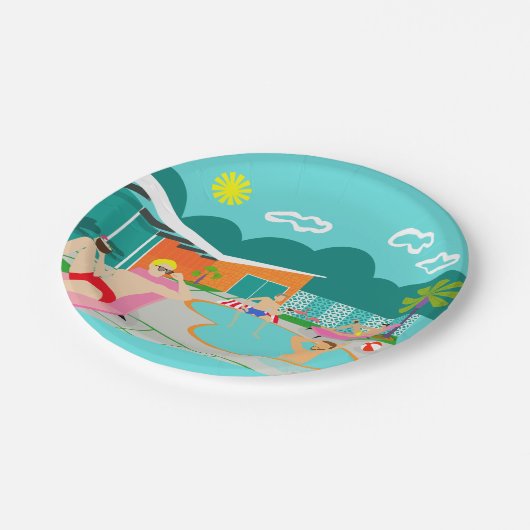 Retro Gay Pool Party Paper Bord (Gekanteld)