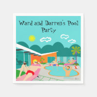 Retro Gay Pool Party Papier servet