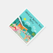 Retro Gay Pool Party Papier servet (Hoek)