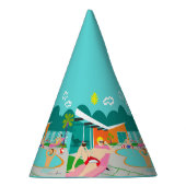 Retro Gay Pool Party Pet Feesthoedjes (Rechts)