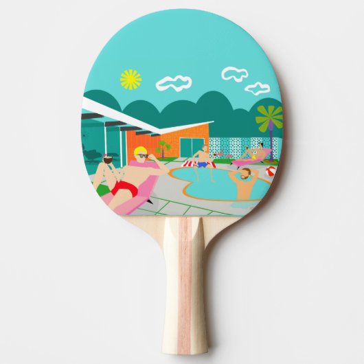 Retro Gay Pool Party Ping Pong Paddle Tafeltennisbatje (Voorkant)