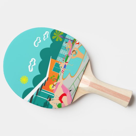 Retro Gay Pool Party Ping Pong Paddle Tafeltennisbatje (Zijkant)