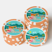 Retro Gay Pool Party Poker Chip (Opstapeling)