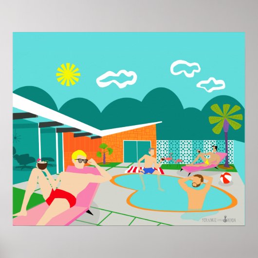 Retro Gay Pool Party Poster (Voorkant)