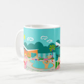 Retro Gay Pool Party Poster Mok (Voorkant links)