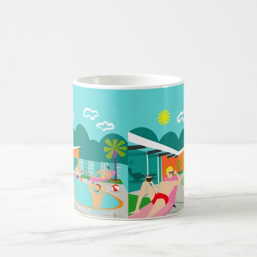 Retro Gay Pool Party Poster Mok (Center)