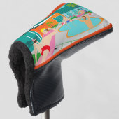 Retro Gay Pool Party Putter Hoesje Golfheadcover (3/4 voorkant)