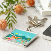 Retro Gay Pool Party Sleutelhanger (Zijkant)