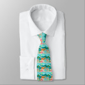 Retro Gay Pool Party Tiled Necktie Stropdas (Gebonden)