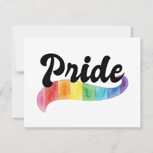Retro Gay Pride Regenboog Waterverf LGBTQ Bondgeno Notitiekaartje