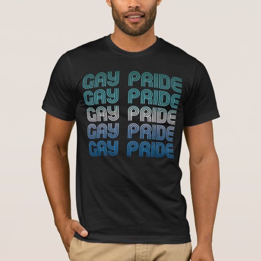 Retro Gay Pride T-Shirt voor mannen (Voorkant)