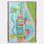 Retro Gay Roze Flamingo Pool Party Deken (Voorkant Verticaal)