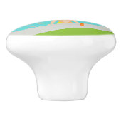 Retro Gay Roze Flamingo Pool Party Keramische Knop (Zijkant)