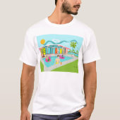 Retro Gay Roze Flamingo Pool Party T-shirt (Voorkant)