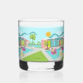 Retro Gay Roze Flamingo Pool Party Whisky Glas (Rechts)